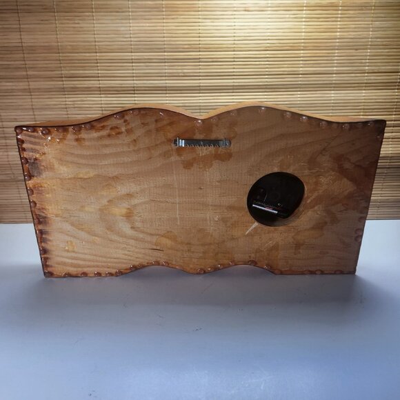 Vintage Religious Footprints in the Sand Wooden Clock Lacquered Table or Wall - Picture 7 of 8